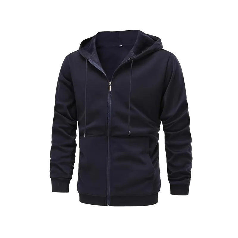 Whitaker | Men's Fleece-Lined Zip Hoodie - Color:Navy Blue;Size:XXS