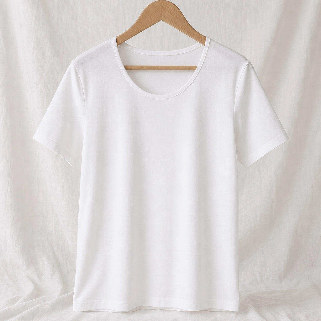 Heath Cotton V-Neck T-Shirt - Color:White;Size:S