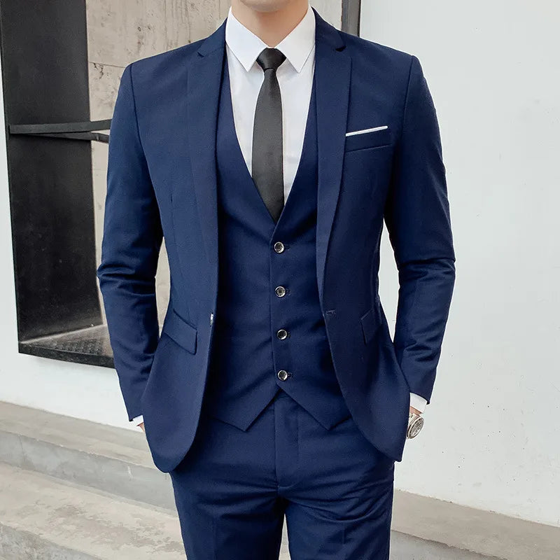 Whittaker | Single Breasted Two-buttons 3 Pieces Suit - Size:XS;Color:Navy Blue