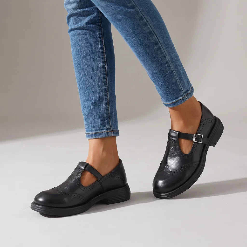 Wilhelmina Mary Jane Shoes - Color:Black;Size:35