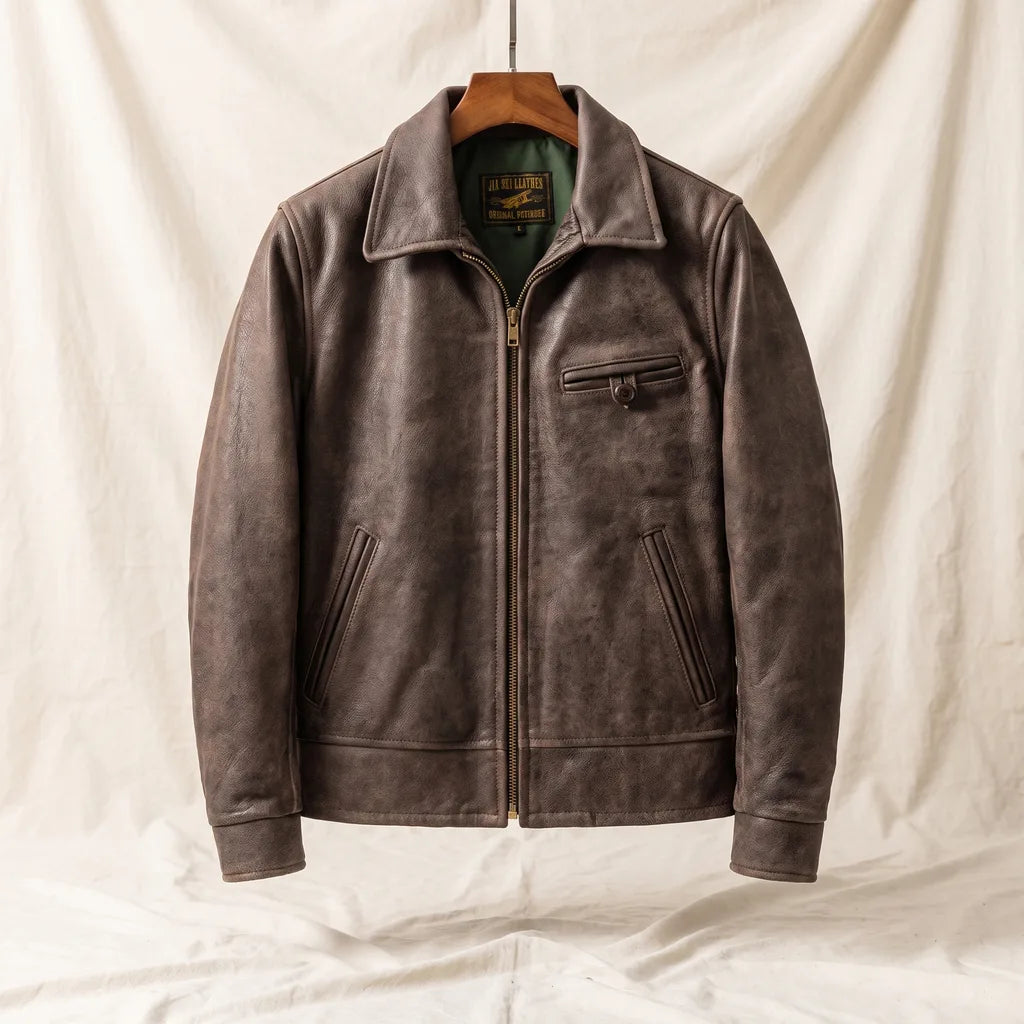 Men's Brown Willa Short Leather Jacket