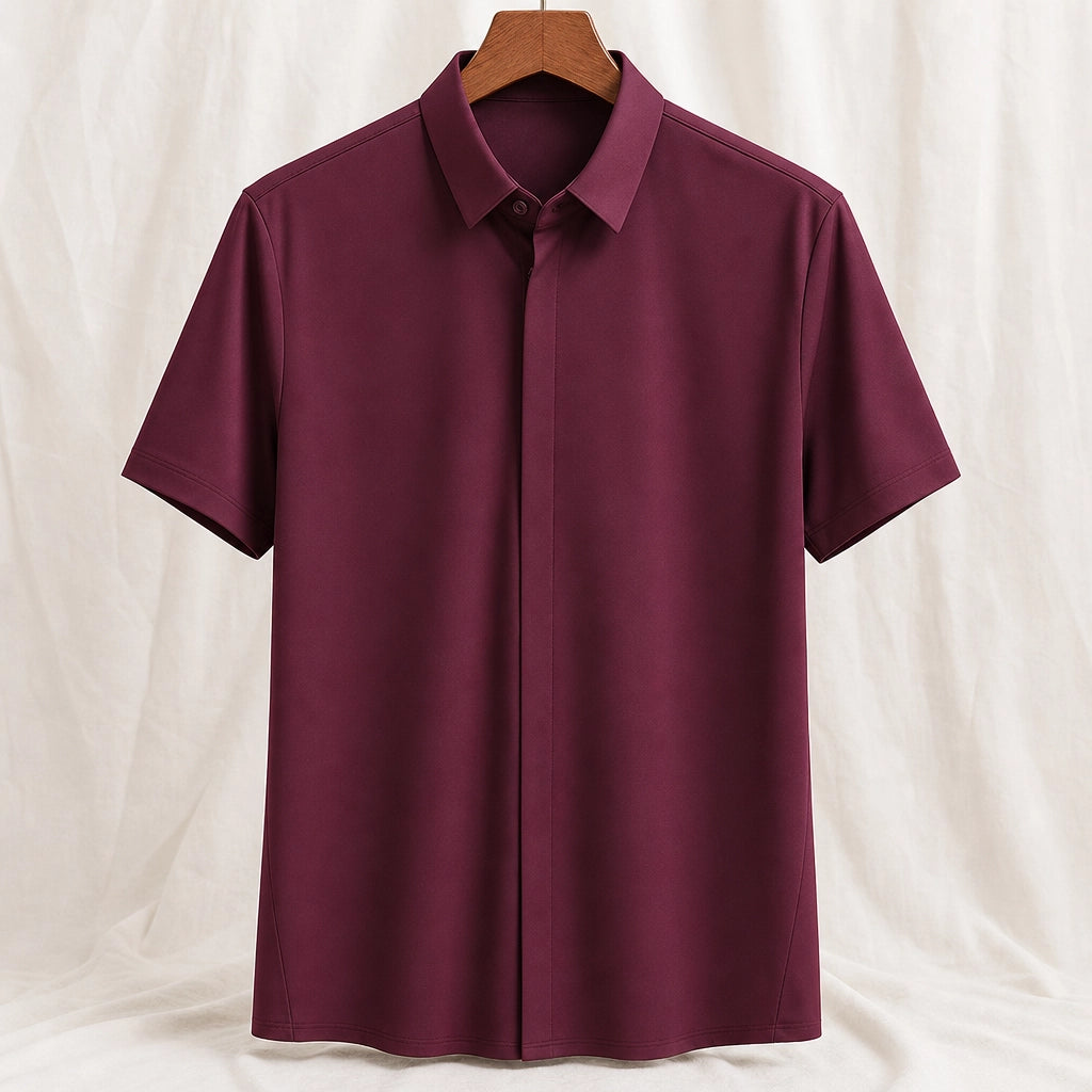 Wadsworth Short Sleeve Shirt - Color:Wine Red;Size:S