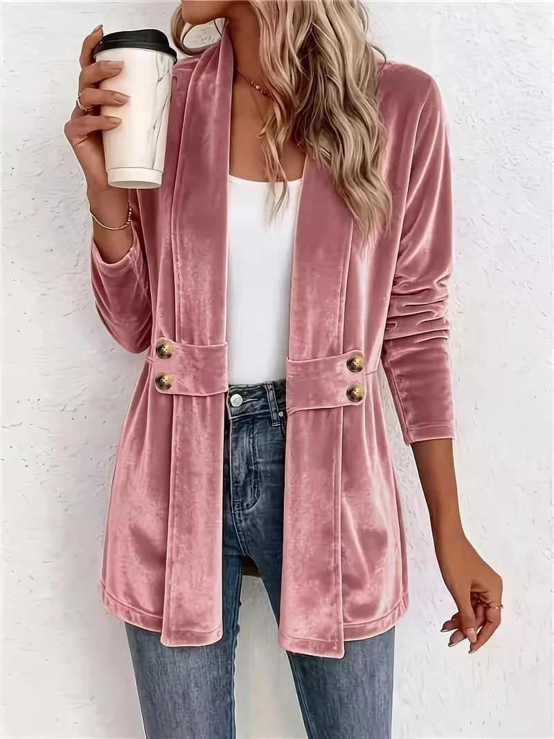 Winona | Women's Vintage Lapel Jacket - Size:XS;Color:Pink