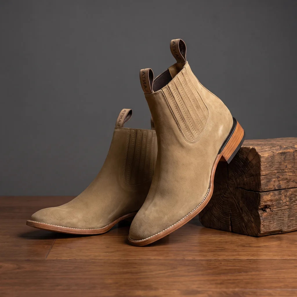 Wyatt Western Chelsea Boots - Color:Beige;Size:38