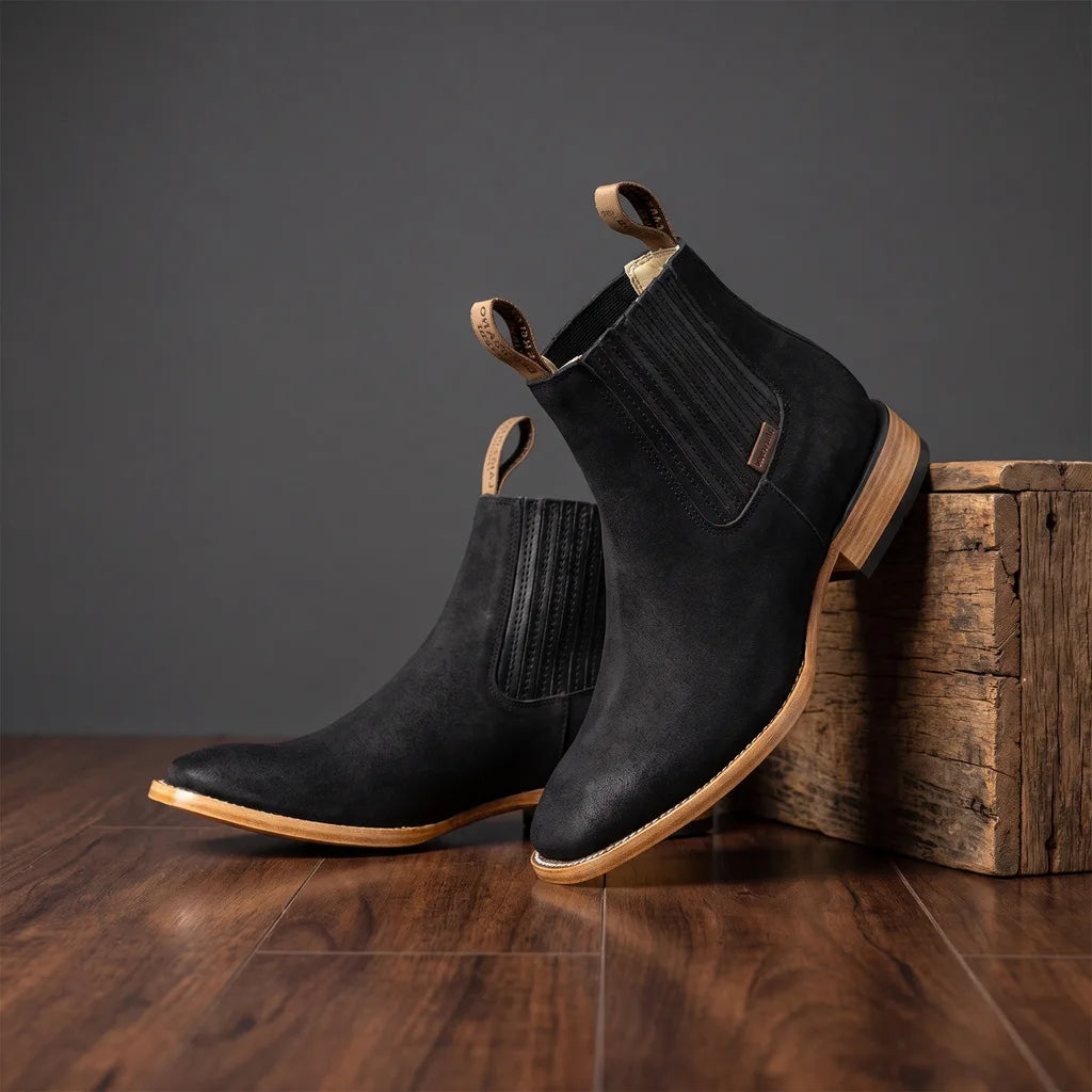 Wyatt Western Chelsea Boots - Color:Black;Size:38