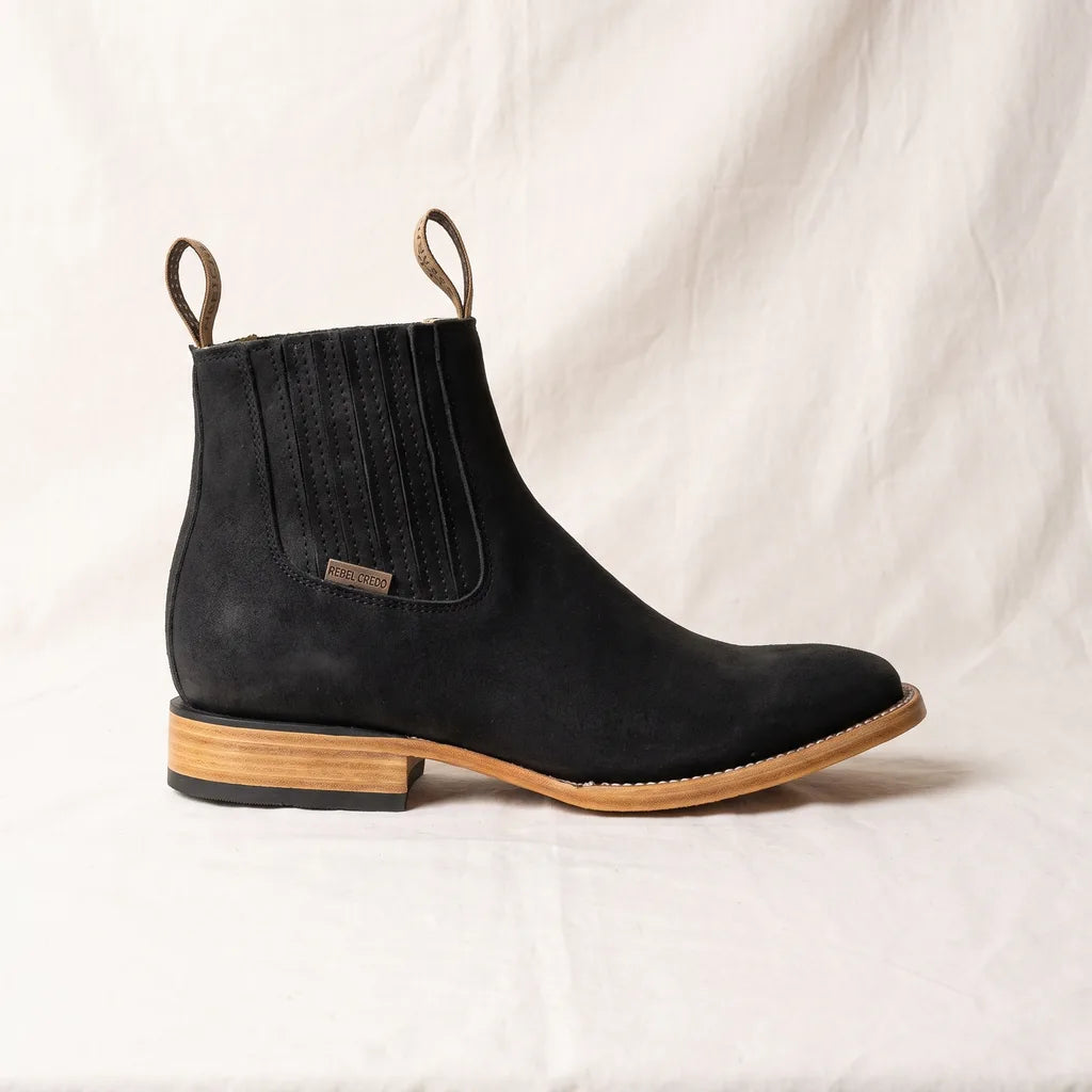 Men's Black Wyatt Square-Toe Chelsea Boots