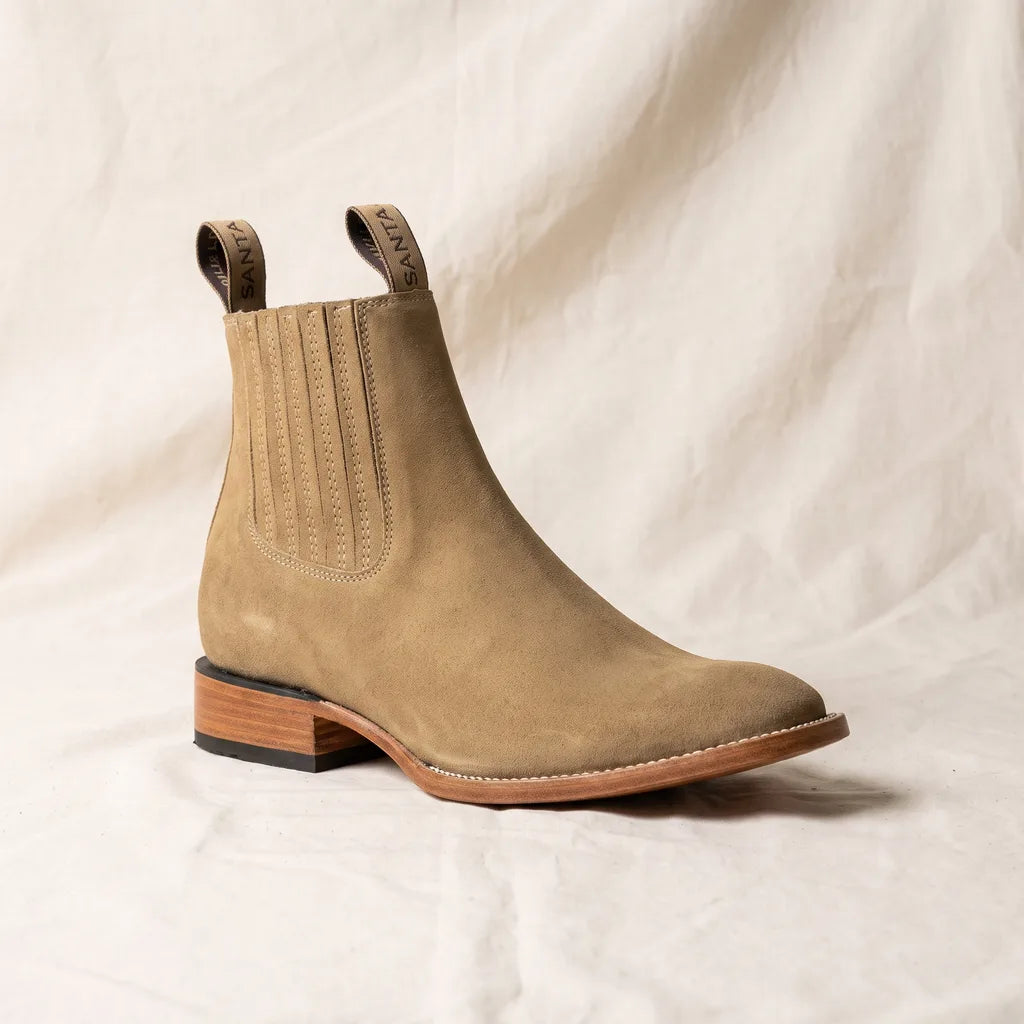 Men's Beige Wyatt Square-Toe Chelsea Boots