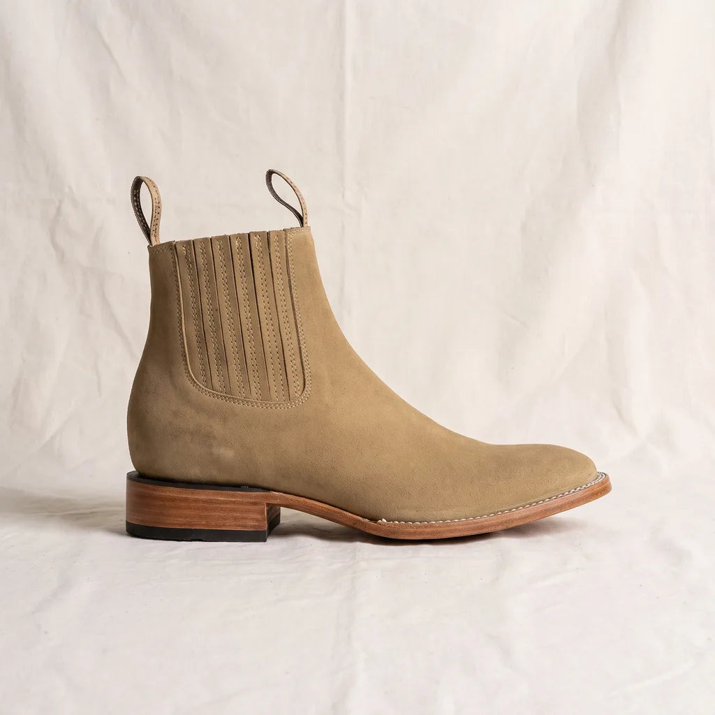 Men's Beige Wyatt Square-Toe Chelsea Boots
