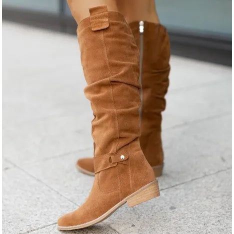 Wyeth Knee High Boots - Color:Brown;Size:35