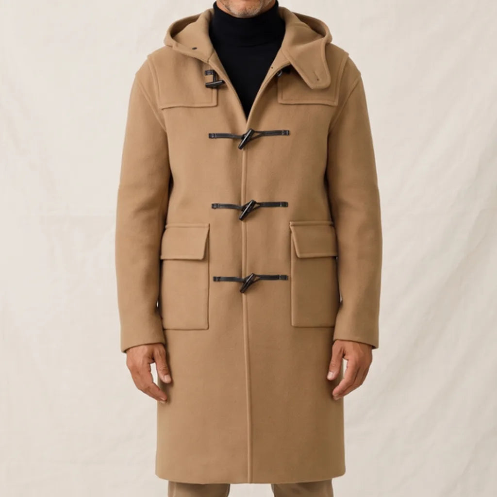 Wyndham | Men's Wool Hooded Trench Coat - Color:Camel;Size:S
