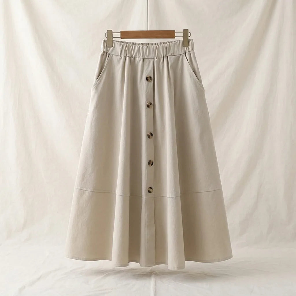Women's Cream Westbrook A-Line Midi Skirt