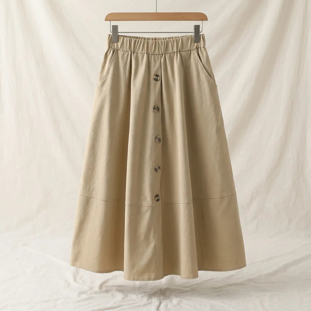 Women's Khaki Westbrook A-Line Midi Skirt