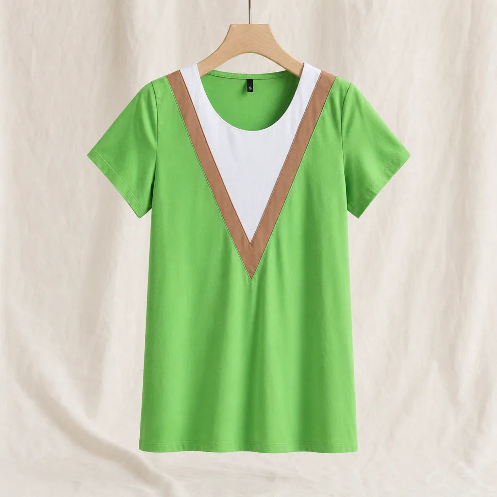 Zoe Cotton T Shirt - Color:Green;Size:XS